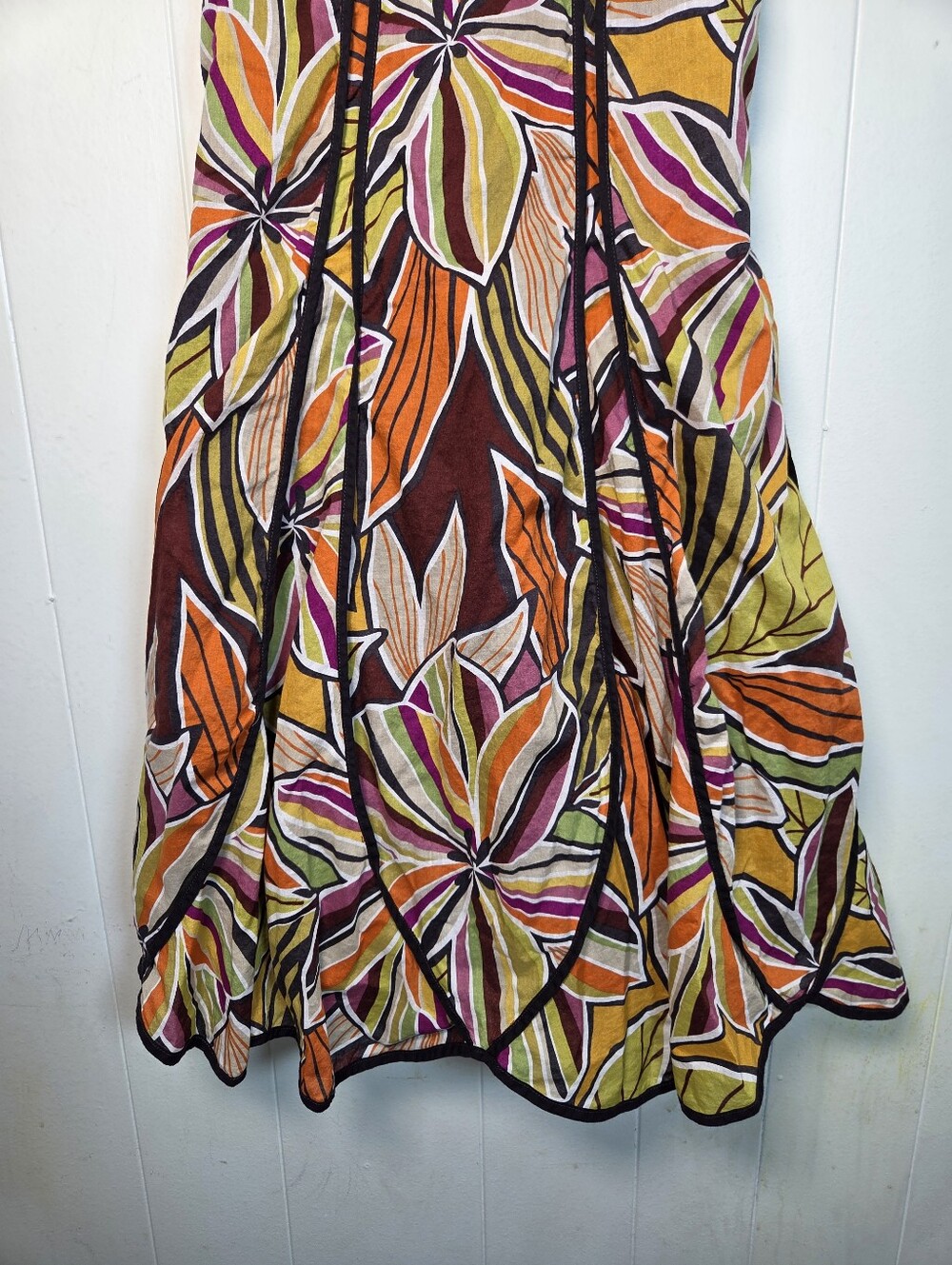 Vtg Y2k Spense Tropical Surplice V Neck Strapless Dress Size 4 Fit N Flare - Picture 7 of 15